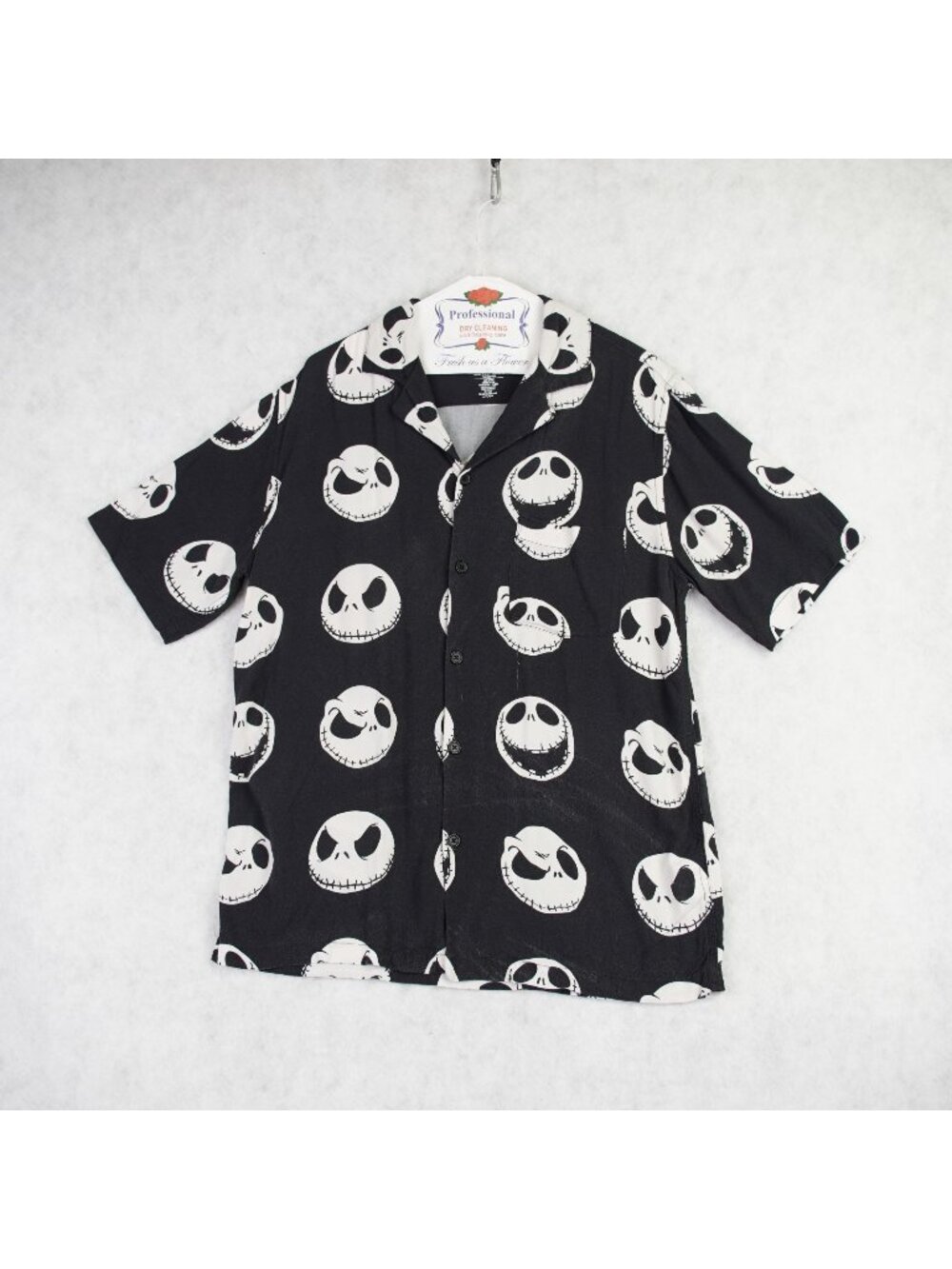 Disney Nightmare Before Christmas Jack Skellington Button-Up Shirt Mens Size M
